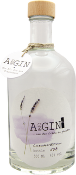 A_bioGin - der bio Gin aus Frauenhand.
Klassischer Gin mit feiner Zitronen und Lavendelnote.