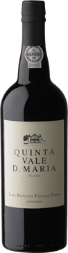 Eine Mischung aus mehr als 25 verschiedenen traditionellen Douro-Rebsorten, hauptsächlich Touriga Franca, Touriga Nacional, Tinta Roriz und Tinta Barroca, aber auch Rufete, Tinta Amarela, Tinta Francisca, Sousão und viele andere, alle von alten Rebstöcken zwischen 25 und 60 Jahren, die im Süden, Südosten, Südwesten, Osten und Westen liegen.

Auge : Sehr dunkles Purpurrot.

Nase : Die Aromen sind fantastisch konzentriert mit Noten von reifen roten Früchten, wie Schwarzkirschen, Brombeeren, Pflaumenmus und schwarzen Johannisbeeren.

Mund :  Der Quinta Vale D.Maria LBV Port ist glasig und weich, mit bemerkenswerter Balance und Finesse und einem sehr langen, fruchtigen Abgang.

Auge : eine sehr dunkle violette Farbe

Nase : Fantastisch konzentrierte Aromen mit Noten von reifen roten Früchten wie Schwarzkirsche, Brombeere, Pflaume und Johannisbeerkonfitüre.

Mund : Der glasierte und weiche 2014 Quinta Vale D.Maria LBV Port hat eine bemerkenswerte Balance und Finesse sowie einen sehr langen und fruchtigen Abgang.