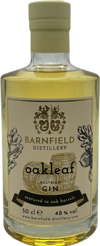 Barnfield Oakleaf Gin 0,5l 
1 Jahr im Eichenfass gereift ohne Zusatzstoffe