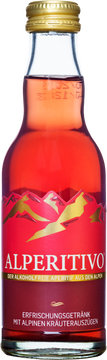 ALPERITIVO

Der ALPERITIVO ist ein alkoholfreier Aperitif aus den Alpen.  
Natürliche Auszüge von handverlesenen alpinen Kräutern,
Beeren und Wurzeln (Meisterwurz) schaffen eine feine
Balance zwischen herben und fruchtigen Noten. Um die
wertvollen rein pflanzlichen Inhaltsstoffe vollständig zu
bewahren, wurde bei der Filterung gänzlich auf Hilfsstoffe
und die Beigabe von Chinin verzichtet.