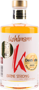 Saftig süße, williamsbirnige Aromatik umfasst von schönem, druckvollem Holz und ergänzt von Dörrnoten; sehr beständig und lang anhaltend.
