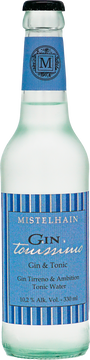 GINtonissimo ist ein "Ready-to-Drink" Gin&Tonic mit dem Ambition Tonic Water und Gin Tirreno, beide von Mistelhain.
Frisch, sommerlich dennoch elegant, ideal für das Terrassen-Geschäft oder das Hotel ohne Bar.