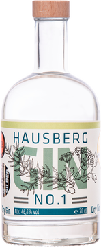 Flasche Hausberg Gin No.1 Dry Gin 0,7l 46,4% vol. mit Wacholder, Koriander, Angelika und Zitrus.