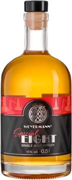 Unser Weyermann® Special Eight - Single Malt Whisky ist eine Komposition aus acht erlesenen Weyermann® Malzen. Er verführt mit einem Bouquet aus weißen Trauben, reifem Kernobst.

Die Komposition wird harmonisch komplettiert durch feine Noten von Nusskonfekt, Vanille und Krokant.

Ein ausgewogenes und spannendes Geschmackserlebnis mit anhaltend schönem Ausklang. 

Limitiert auf 721 Flaschen.