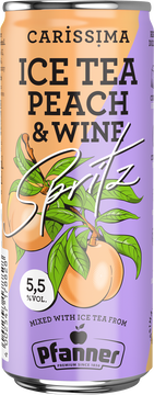 Wenn bester italienischer Weißwein auf frisch aufgebrühten Tee und den natürlichen Pfirsichgeschmack von Pfanner trifft, dann ist Dolce Vita zum Greifen nah. Der fruchtige Ice Tea Peach & Wine Spritz erfrischt mit leichteren 5,5 Prozent eine breite Zielgruppe und begeistert im gewohnt farbigen Carissima-Gewand.
