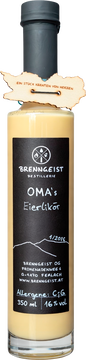 Seit 75 Jahren unverändert nach dem Rezept unserer OMA hergestellt, wird dieser Eierlikör aus besten Rohstoffen vom elterlichen Bauernhof gefertigt. Frische Eier und vollwertige Milch bilden die Basis für seinen sanften, cremigen Charakter. Veredelt mit unserem selbst destillierten Rum entsteht ein Likör von besonderer Wärme und Tiefe.
