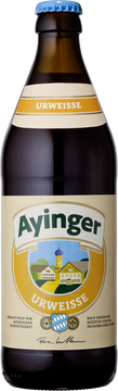 Diese Ayinger Bierspezialität wird aus feinstem dunklem Weizen- und Gerstenmalz gebraut. Daher rührt die edle Bernsteinfarbe, eine außerordentliche Schaumfestigkeit und der unverkennbar obergärige, hefige und malzaromatische Geschmack.

Die Ayinger Urweisse hat einen fruchtig-herben Körper mit Anklängen von Orangen- und Bananen-Aromen. Sie ist kräftig im Antrunk, mit einer prickelnden Rezenz und einer geringen Bittere. Die Verbindung von Weizenfrische und dunklem Malz ist entscheidend für ihre einzigartige Geschmacksfülle.