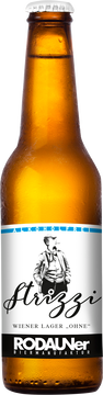Rodauner Strizzi "OHNE"
Wiener Lager < 0,5% alkoholfrei
Bild 0,33l Flasche