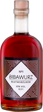 Bibawurz No. 1
ein milder Gaumenschmeichler mit 30 % Alkohol und 
breitem, komplexen Geschmack. Frische Zitrusnoten und 
eine ganz leichte Schärfe machen ihn zu einem echten 
Prince Charming. Ein Multitalent: pur, als Spritz mit 
einem trockenem Prosecco, oder wie es Euch gefällt. 
Alles kann, nichts muss.