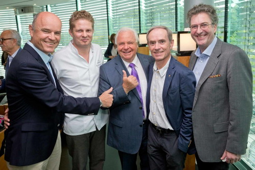 Starköche unter sich: Rudi Obauer, Martin Klein, Eckart Witzigmann, Karl Obauer und Jörg Wörther.