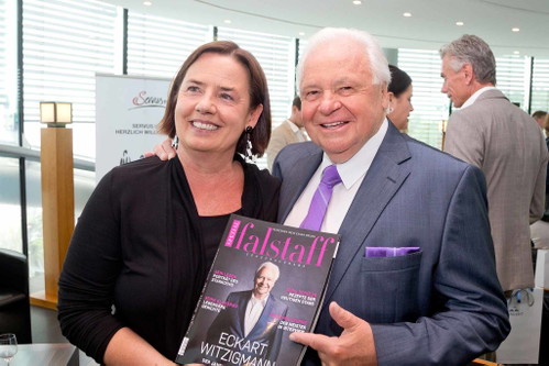Ilse Fischer, die Co-Chefredakteurin der Falstaff Witzigmann-Sonderausgabe, und Eckart Witzigmann