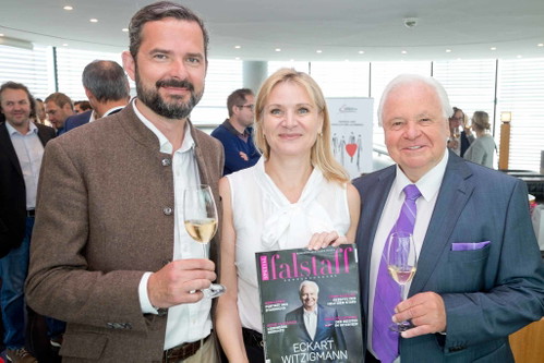 Hawesko-Chef Nikolas von Haugwitz, Falstaff-Geschäftsführerin Elisabeth Kamper und Eckart Witzigmann.