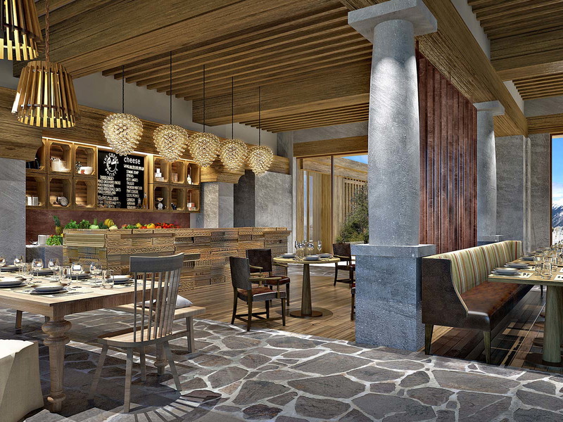 Eines der zukünftigen Restaurants im Bürgenstock Resort.