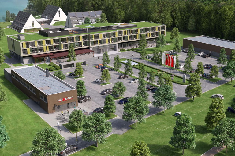 Ansicht des neuen Deltapark Vitalresorts