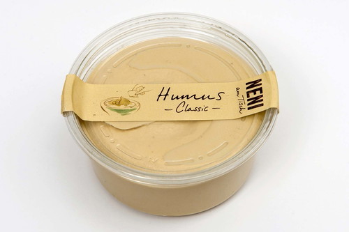 6. NENI AM TISCH - 86* PunkteHummus Classic, Gourmet-Spar€ 4,99 für 400 g (€ 12,48/kg)Dunkles, sattes Gelb; riecht vegetabil; etwas kompaktere, aber cremige Konsistenz, fein säuerlich abgeschmeckt, milde Würzung, Tahini gut eingebunden.