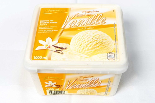 9. GRANDESSA PREMIUM Eiskrem Vanille mit Sahne - 85 Punkte€ 1,49 für 1000 ml (€ 1,4/l), Hofer, www.hofer.atZartbeige. Wenig Aroma in der Nase. Süß, viel Luft eingeschlagen, cremig, schlagoberslastig, verhaltene Vanillenote am Gaumen.