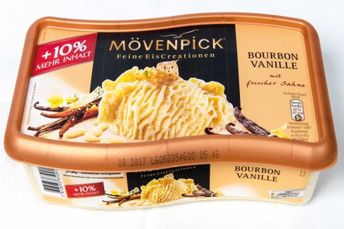 12. MÖVENPICK Bourbon Vanille - 84 Punkte€ 2,99 für 990 ml (€ 3,02/l), u. a. Merkur, www.merkurmarkt.atDunkelgelb mit Graustich. Intensives Vanillearoma. Flaumig, mehliges Mundgefühl, schmilzt sehr rasch, eher fettig, sehr reifer Vanillegeschmack.