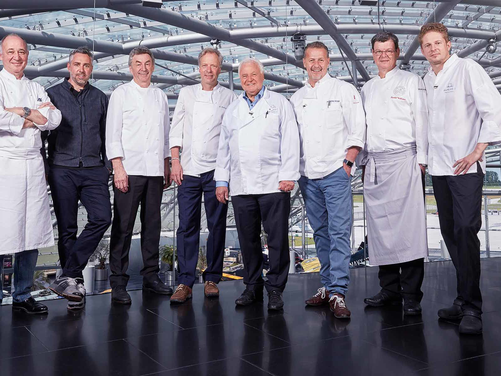 Marc Haeberlin, Roland Trettl, Hans Haas, Bobby Bräuer, Eckart Witzigmann, Karlheinz Hauser, Harald Wohlfahrt und Martin Klein