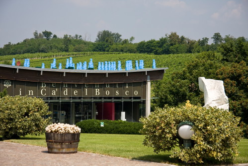 Kunst-Installation »Cracking Art« am Dach des Weinguts