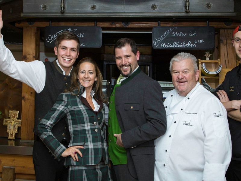 Sebastian Tropper (Serviceleitung), Tina Bauer (Events), Markus Lederer (GF), Rudi Moser (Küchenchef) und Florian Sabathi (Souschef).