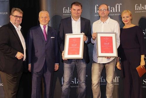 Die Top Blaufränkisch-Produzenten aus dem Jahr 2014: Reinhold Krutzler und Georg Wellanschitz, vom Schloss Halbturn war kein Vertreter anwesend.