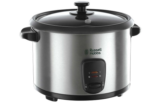 Platz 6: Russel Hobbs Cook@home, 19750-56 – Für Großfamilien. Sehr ähnlich dem Tristar-Modell auf Platz 5, aber etwas grösser und schneller bei der Zubereitung (15 Min.). Minus: Aussenwand sehr biegsam. Guter Reis, aber zu körnig. Leicht angebrannt. Mit einfachem Dampfkorb. Gesehen für: CHF 49,95.Design: 2 | 5Zubereitung: 2,3 | 5Geschmack: 2 | 5Gesamt: 6,3 von 15 Punkten