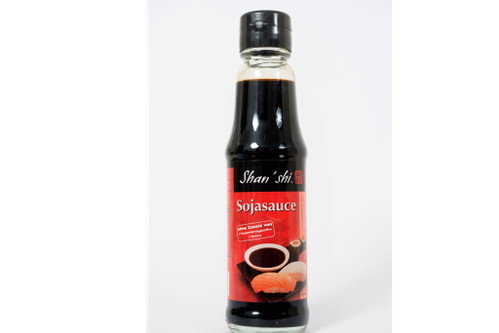  3. Shan’shi Sojasauce - 91 Punkte€ 1,99 für 150 ml, (Literpreis: € 13,27)U. a. Merkur, BillaAngenehme Sojanote in der Nase, etwas malzig. Leichte Würze am Gaumen, milde Säure, gut salzig, ausgewogene Aromatik. Gute Standard-Sojasauce.