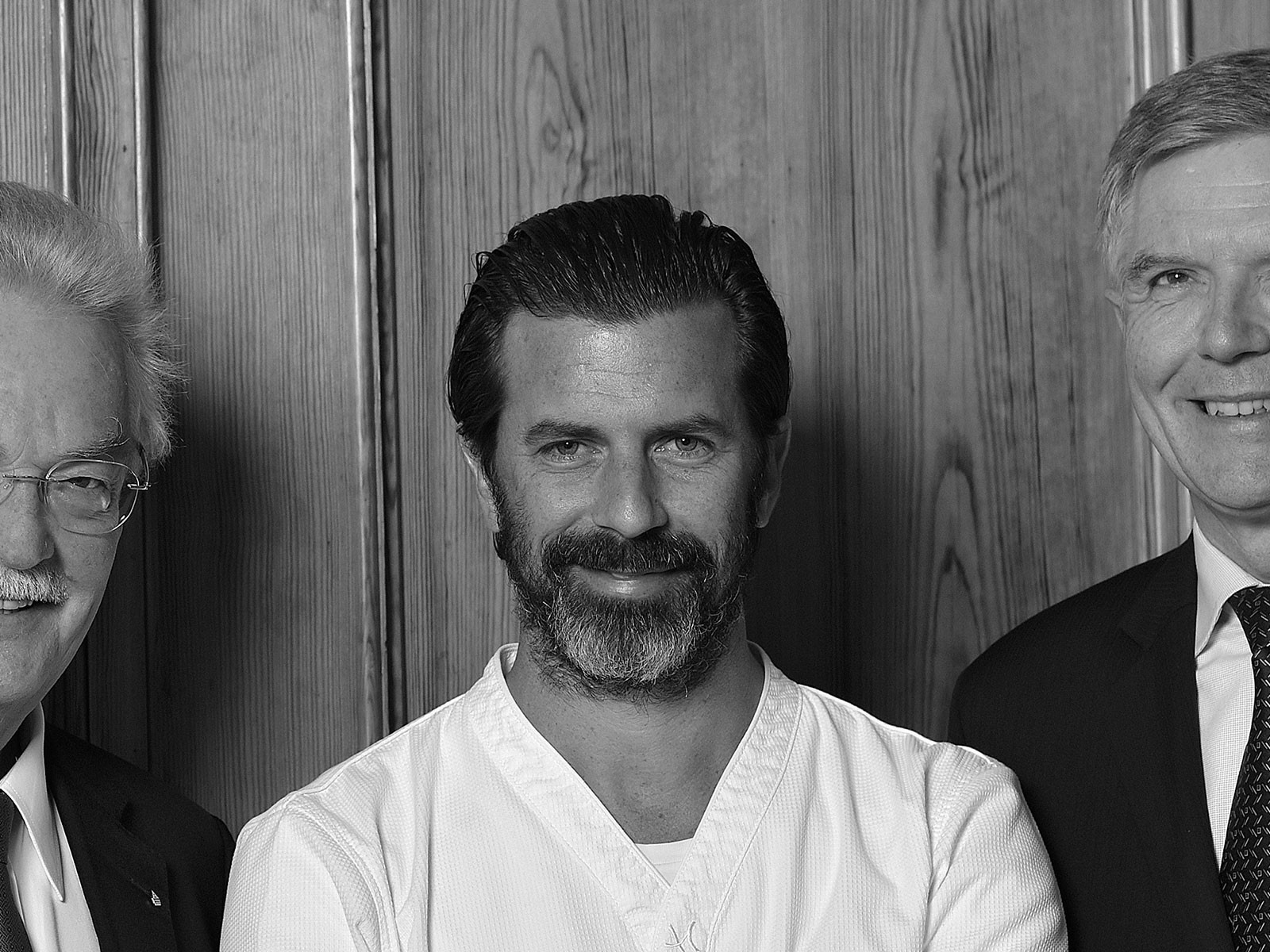 Spitzenkoch Andreas Caminada mit Hans Wiedemann (Managing Director &amp; Delegate of the Board)&nbsp;und Yves Gardiol (General Manager)