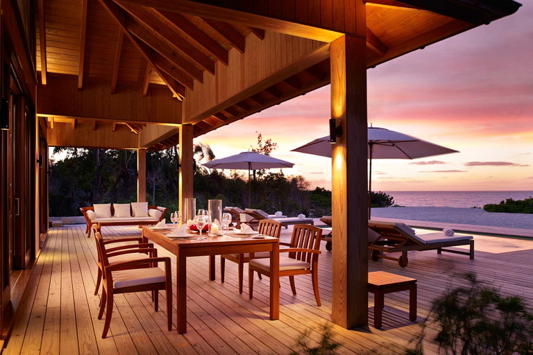 Der Ausblick von einem der Zimmer auf Parrot Cay.