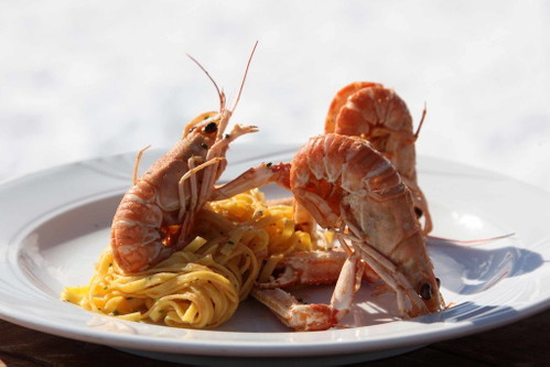 Weiss bedeckte Schneehänge soweit das Auge reicht, klare Luftund Essen, das den Gaumen verwöhnt. Die Fisch- und Fleischgerichte auf der Hütte lassen dem Besucher im Club Moritzino keine Wünsche offen.