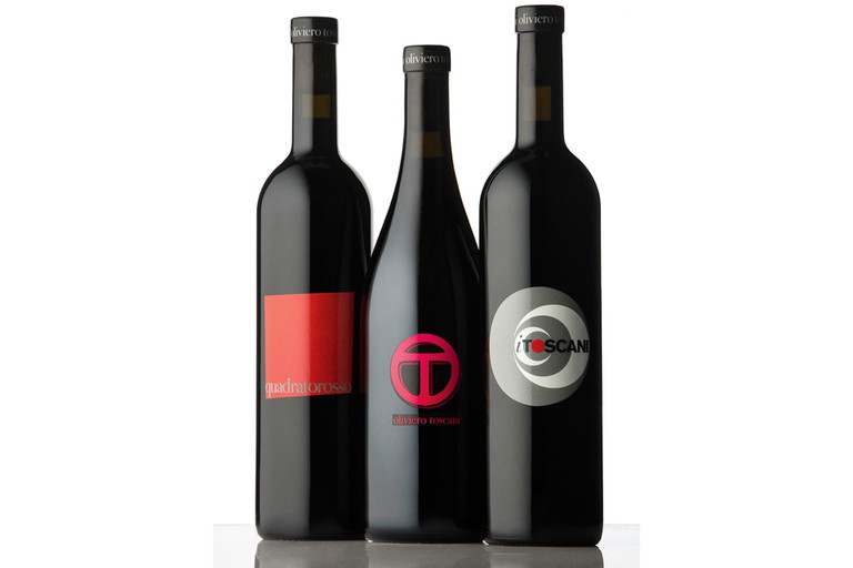 Ertragreich: Drei Weine produzieren Oliviero Toscani und sein Sohn Rocco: «I Toscani», die Top-Cuvée «OT» und «Quadratorosso».&nbsp;