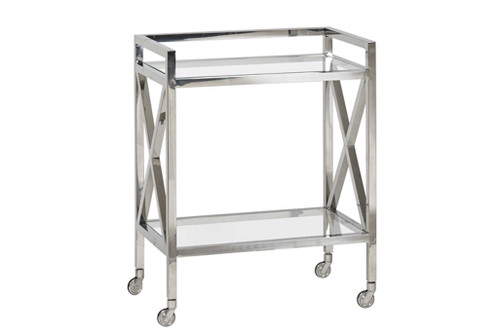 Schöne Ablage: «Neptune Manhattan Drinks Trolley» aus Chrom&nbsp;und Glas, um zirka 954 Franken.&nbsp;www.browsers.ie