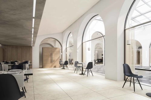 Seitenansicht des Restaurants im Parlament