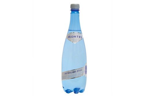 Montes natürlich still – Mineralwasser Bewertung: 3&nbsp;WassertropfenFrischer, verhaltener Duft. Schmeckt mild, eher neutral, hat eine zarte Salzigkeit, eher weich, sauber, insgesamt angenehm und ein guter Durchschnitt. Das Wasser hat eine Gesamtmineralisation von etwa 800&nbsp;mg/l und liegt damit im oberen Bereich.ca. CHF 0,95/l, Österreich, www.montes.at