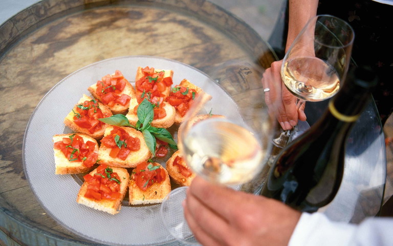 Dolce Vita à la Südtirol. Bruschettas sorgen für mediterranes Feeling. 