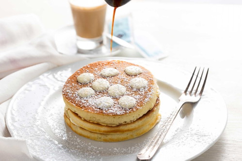 White chocolate and espresso pancake.