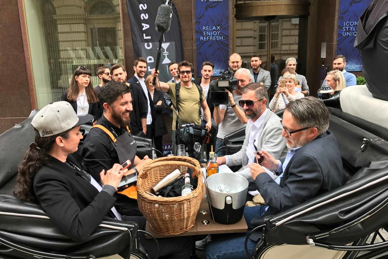 Damir Bušić bei der Storytelling-Challenge im Fiaker