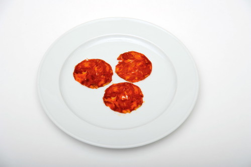1. Joselito&nbsp;Chorizo Iberico Bellota: 94 Punkte€ 5,99 für 100 g (€ 59,90/kg), von der Feinkost-Theke.&nbsp;U. a. Merkur Hoher MarktEher klein, dunkles Fleisch und grob. Kräftig im Geruch, zart nach Paprika. Am Gaumen leicht süßlich, zeigt schöne Reifetöne, zart säuerlich, buttrig-nussige Noten, sehr gut ausbalanciert.&nbsp; 