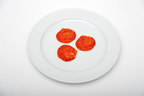 4. biobardales  Bio Chorizo: 91 Punkte*€ 3,15 für 70 g (€ 45,–/kg), abgepackt.U. a. Denn’sRötlich-orange Färbung, fein gekuttert. Angenehme Nase, zart rauchig. Feine Konsistenz, zurückhaltende Säure, dezente Schärfe, typische Knoblauch- und Paprikanoten am Gaumen, cremige Textur, angenehm.