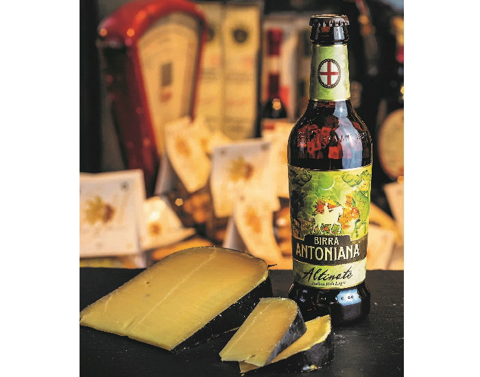 Italienisches Bier trifft auf Gouda aus den Niederlanden.