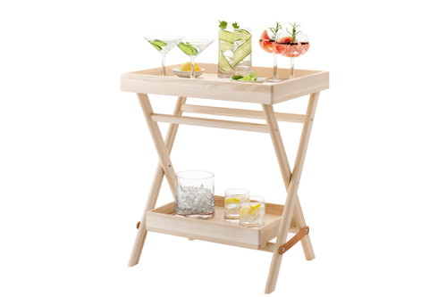 Aufgetischt: Das naturbelassene Bar-Servier-Set von LSA International dient zum Abstellen und Präsentieren. P.a.A. Gesehen bei www.amara.com