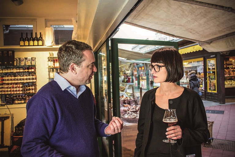 Käsesommelier: Christian Pöhl mit Autorin und Biersommelière Melanie Gadringer.