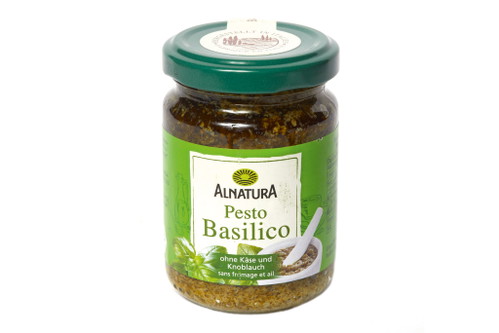 Platz 8, 75 Punkte: AlnaturaPesto BasilicoGlas ca. € 1,99 für 130 g (€ 15,30/Kilo)Dunkelgrün, sichtbare Spelzen. Faserig im Mund, künstlich wirkender Geschmack. Kaum ein Ansatz von Käse.