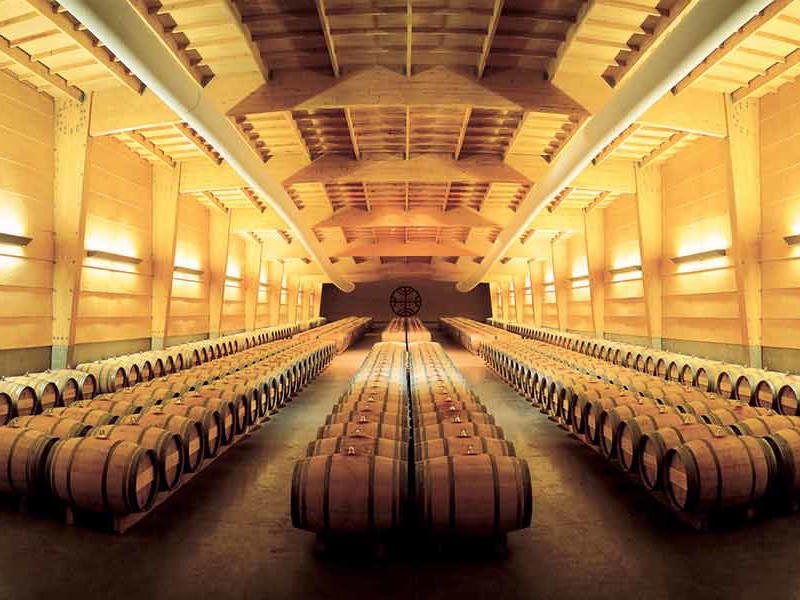 Eindrucksvolles Barrique-Lager in Puente Alto in Chile