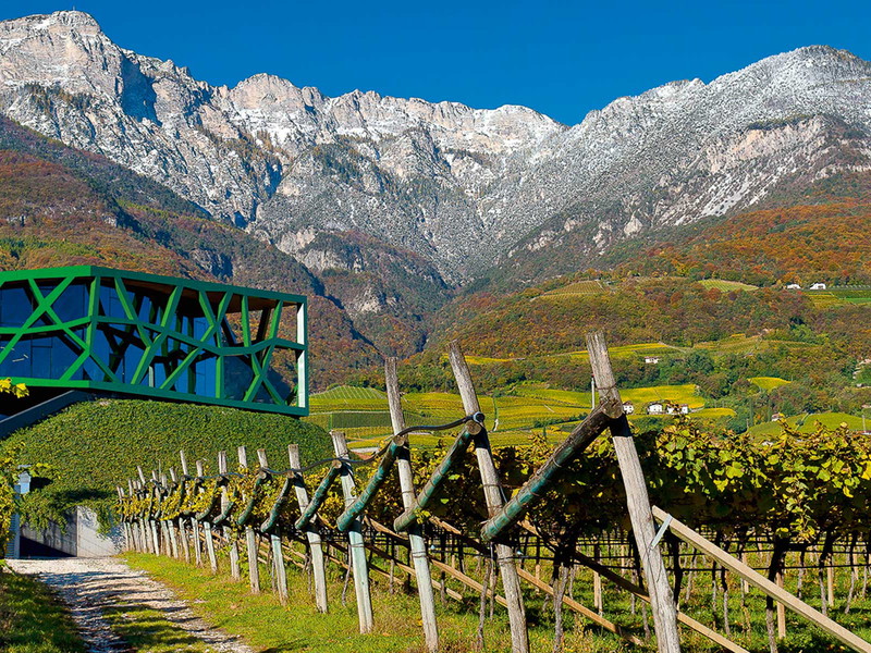 In traumhafter Lage befindet sich die Kellerei Tramin.