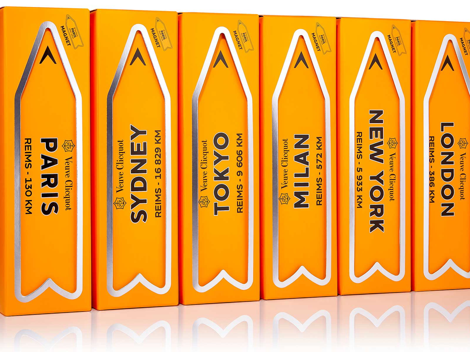 Waren schon Madame Clicquot eine Reise wert: Die Metropolen Paris, Sydney, Tokyo, Mailand, New York und London.
