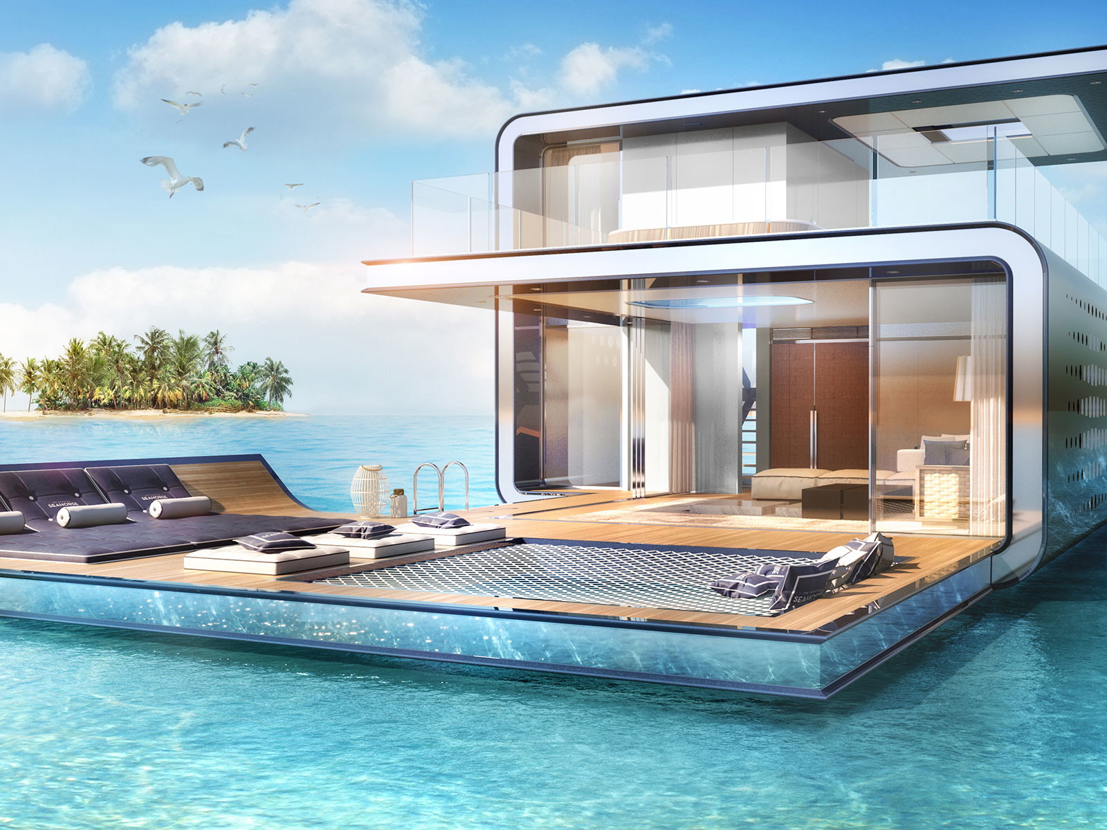 Jede «Floating Seahorse» Wohnung ist dank individuellem Design einzigartig.
