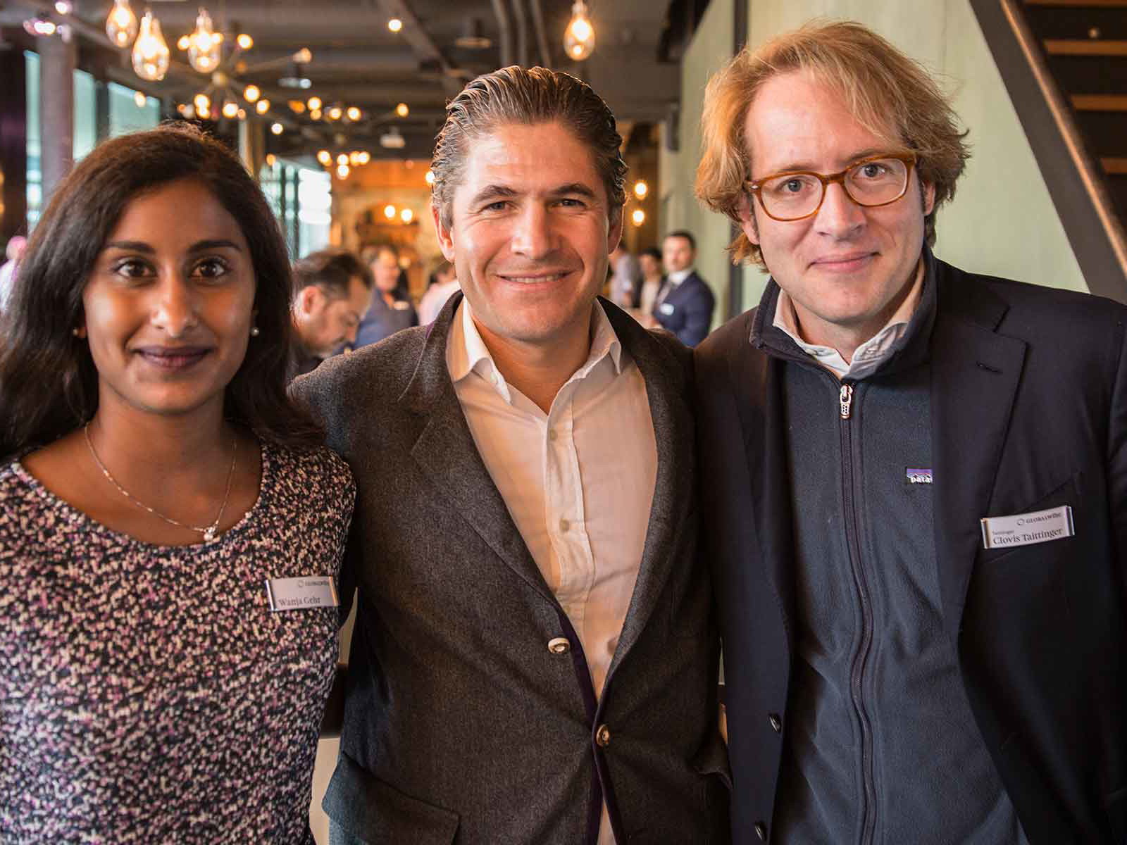 Wanja Gehr von Globalwine,&nbsp;Globalwine-Geschäftsführer Philipp Reher und Clovis Taittinger&nbsp;