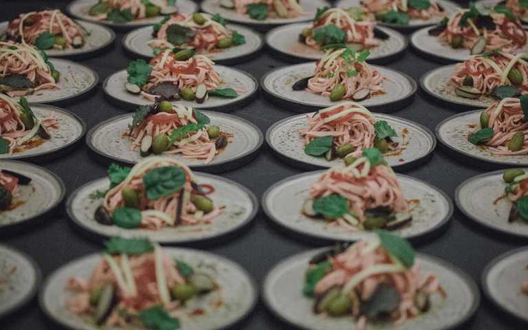 Zur Präsentation gab's Wurstsalat