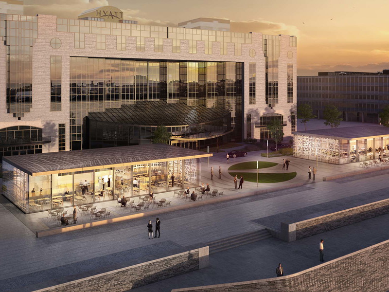 Das Hyatt Regency Köln wird um zwei Glas-Pavillons erweitert.